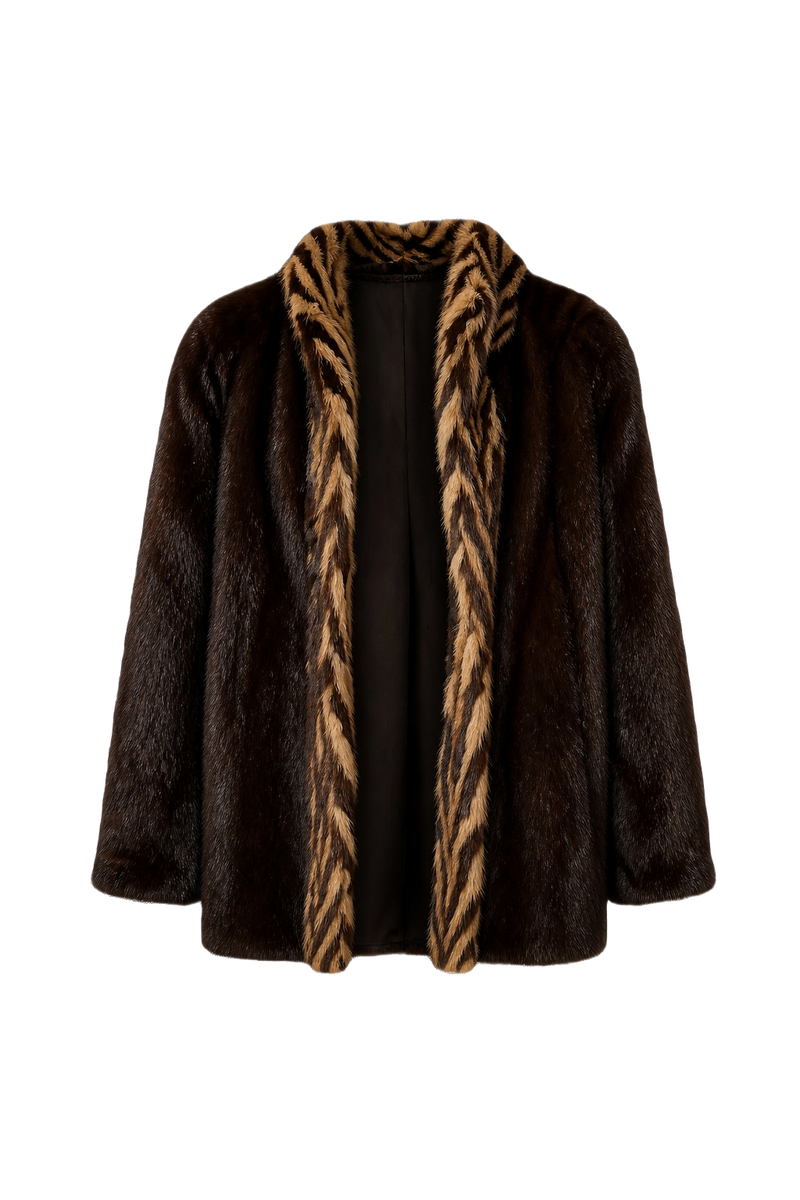 1980s Dark Brown Fur Coat - Front View