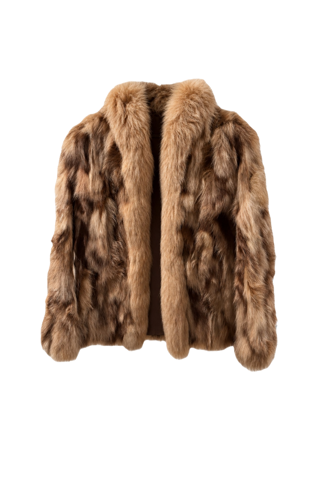 1980s Light Brown Fur Coat - Front View