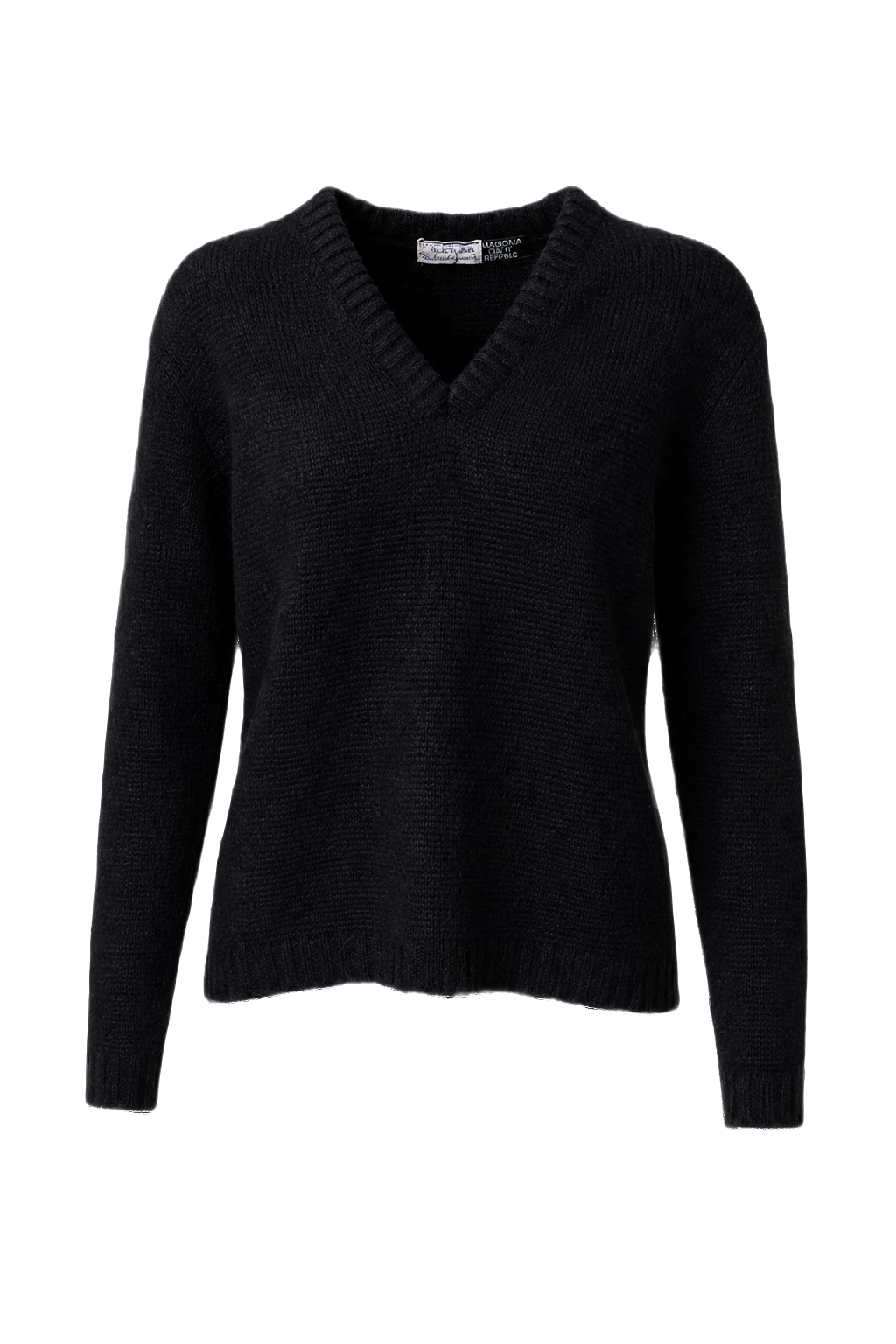 1960s Black Synthetic Blend Sweater - Front View