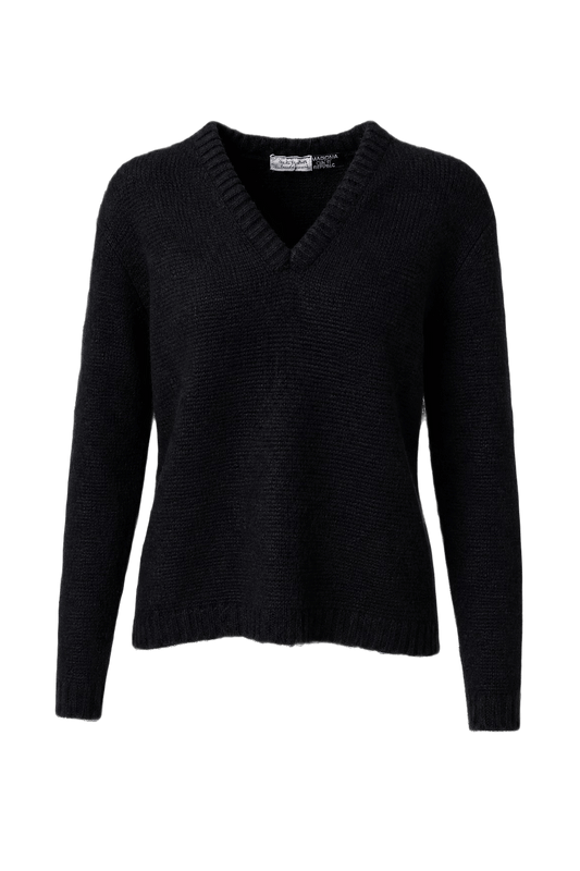 1960s Black Synthetic Blend Sweater - Front View