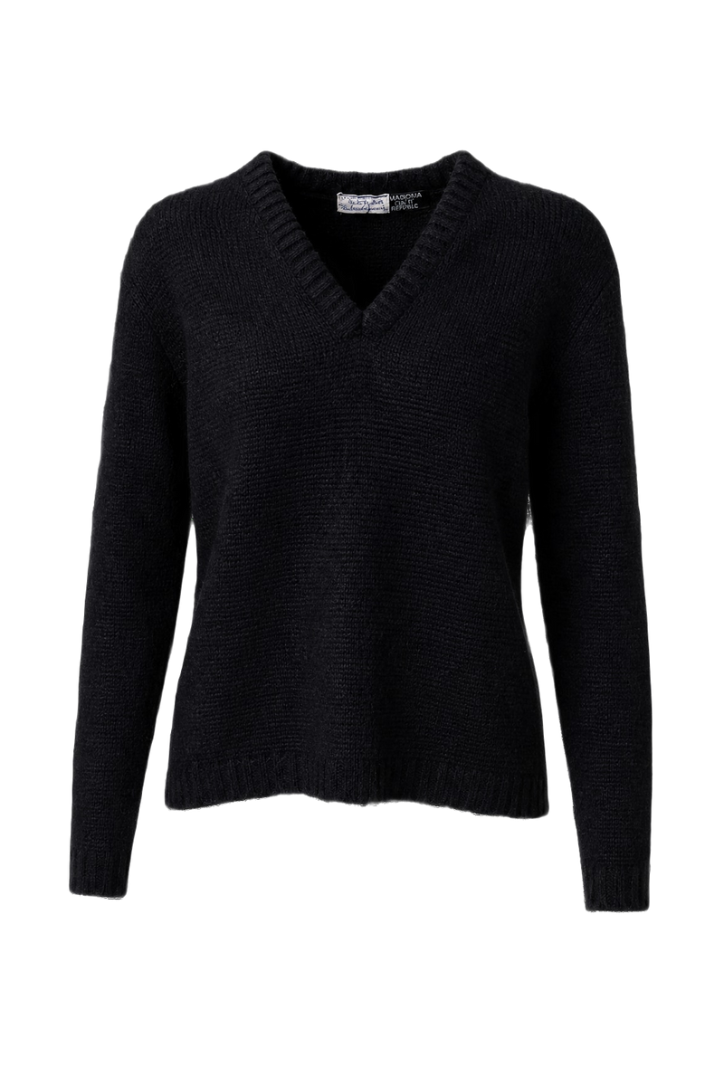 1960s Black Synthetic Blend Sweater - Front View