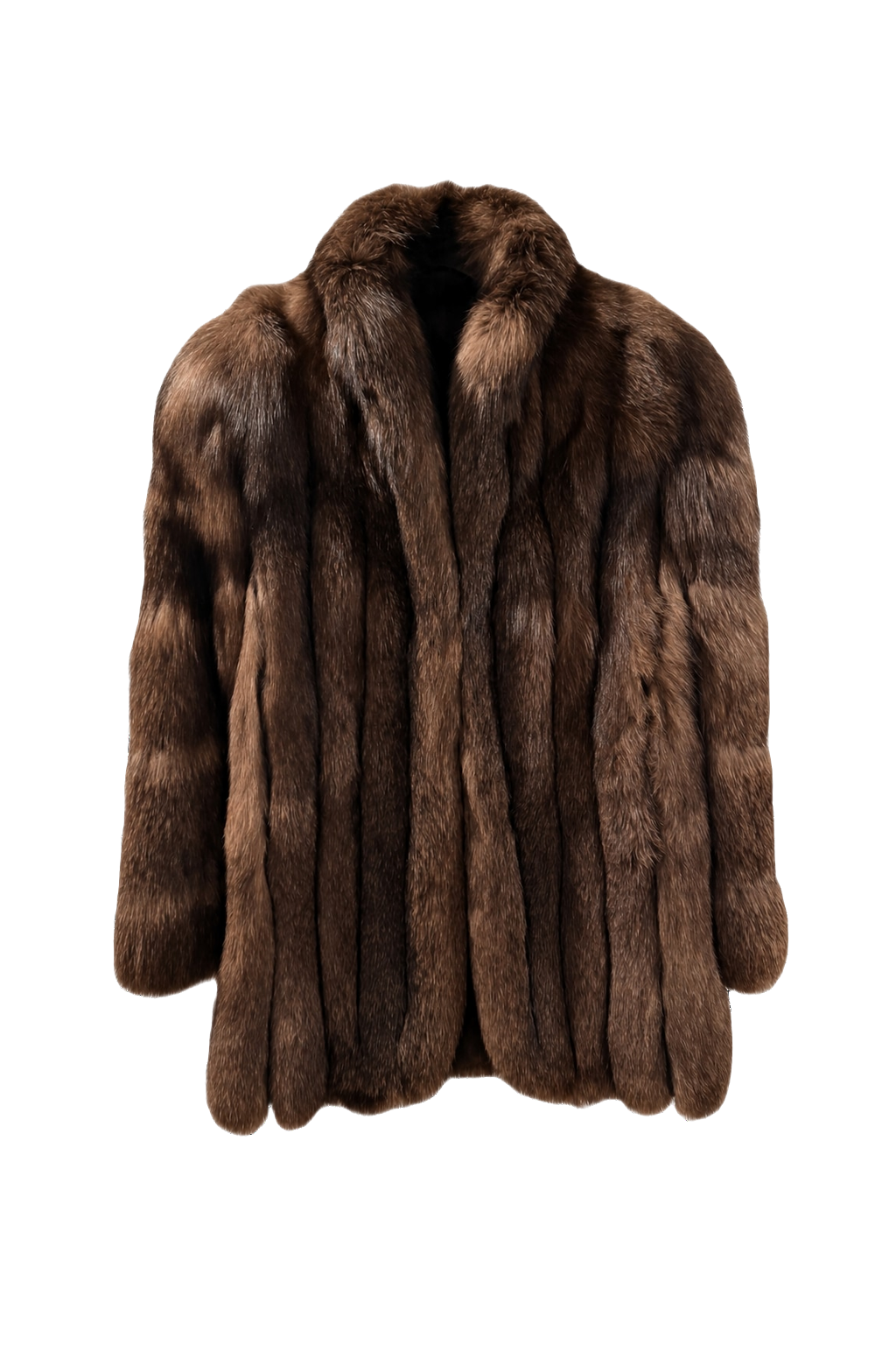 1980s Brown Fur Coat - Front View