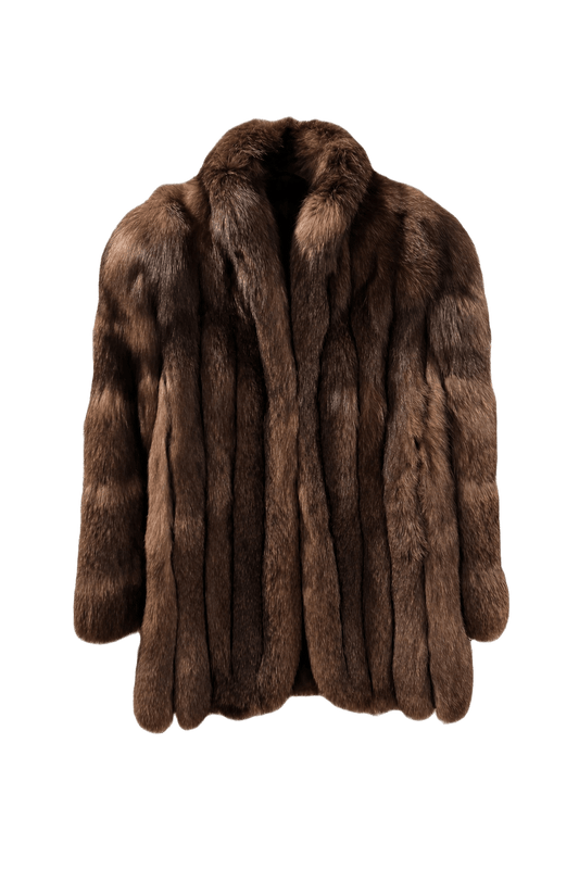 1980s Brown Fur Coat - Front View