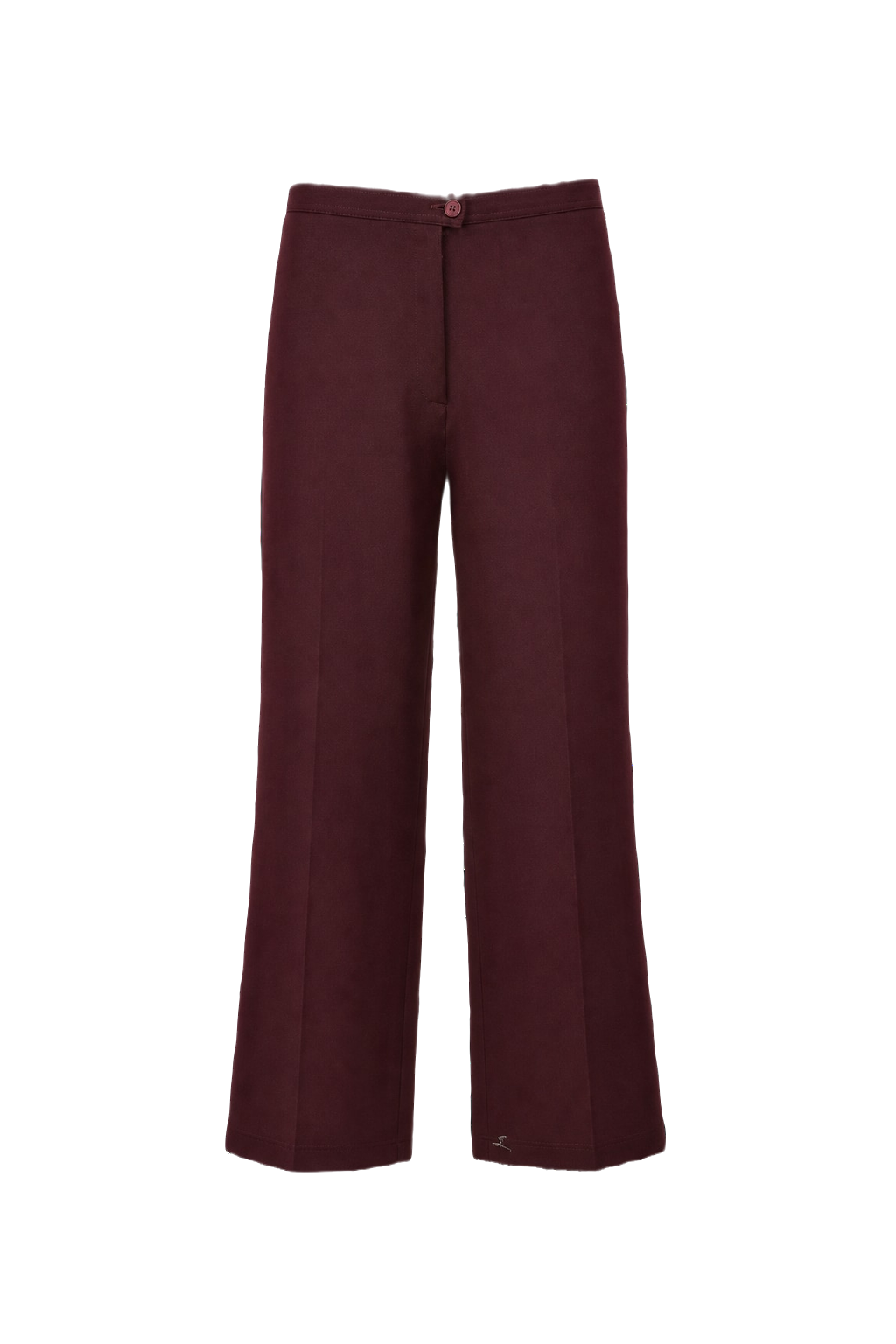 1970s Deep Burgundy Wool Trousers - Front View