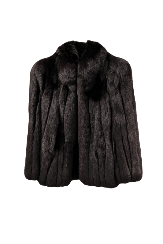 1980s Dark Brown Fur Coat - Front View