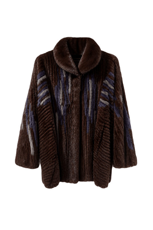 1980s Brown Fur Coat - Front View
