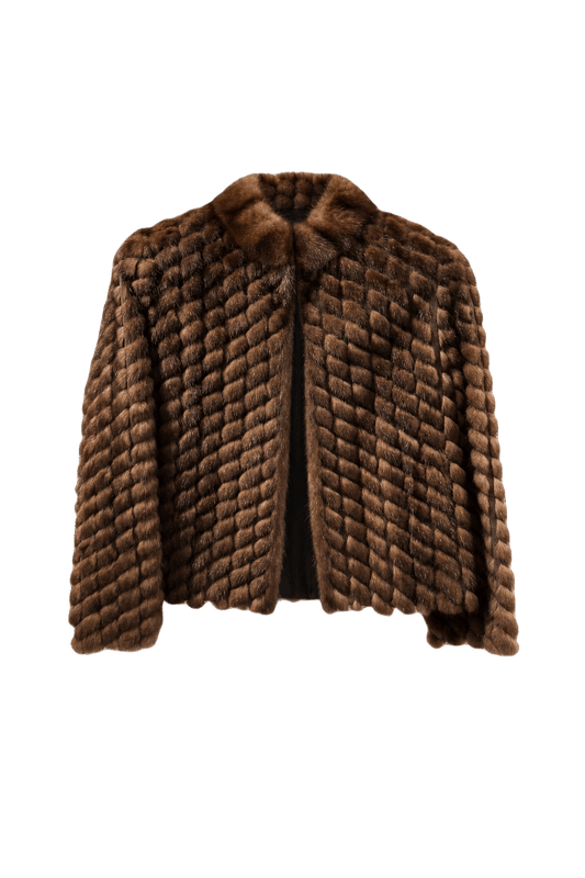 1980s Rich Brown Fur Coat - Front View