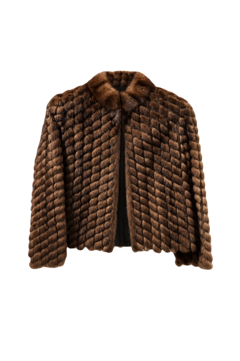 1980s Rich Brown Fur Coat - Front View