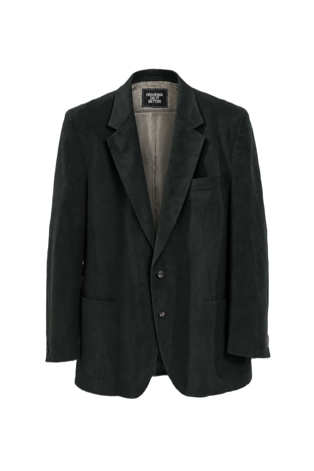 1980s Dark Green Velvet Blazer - Front View