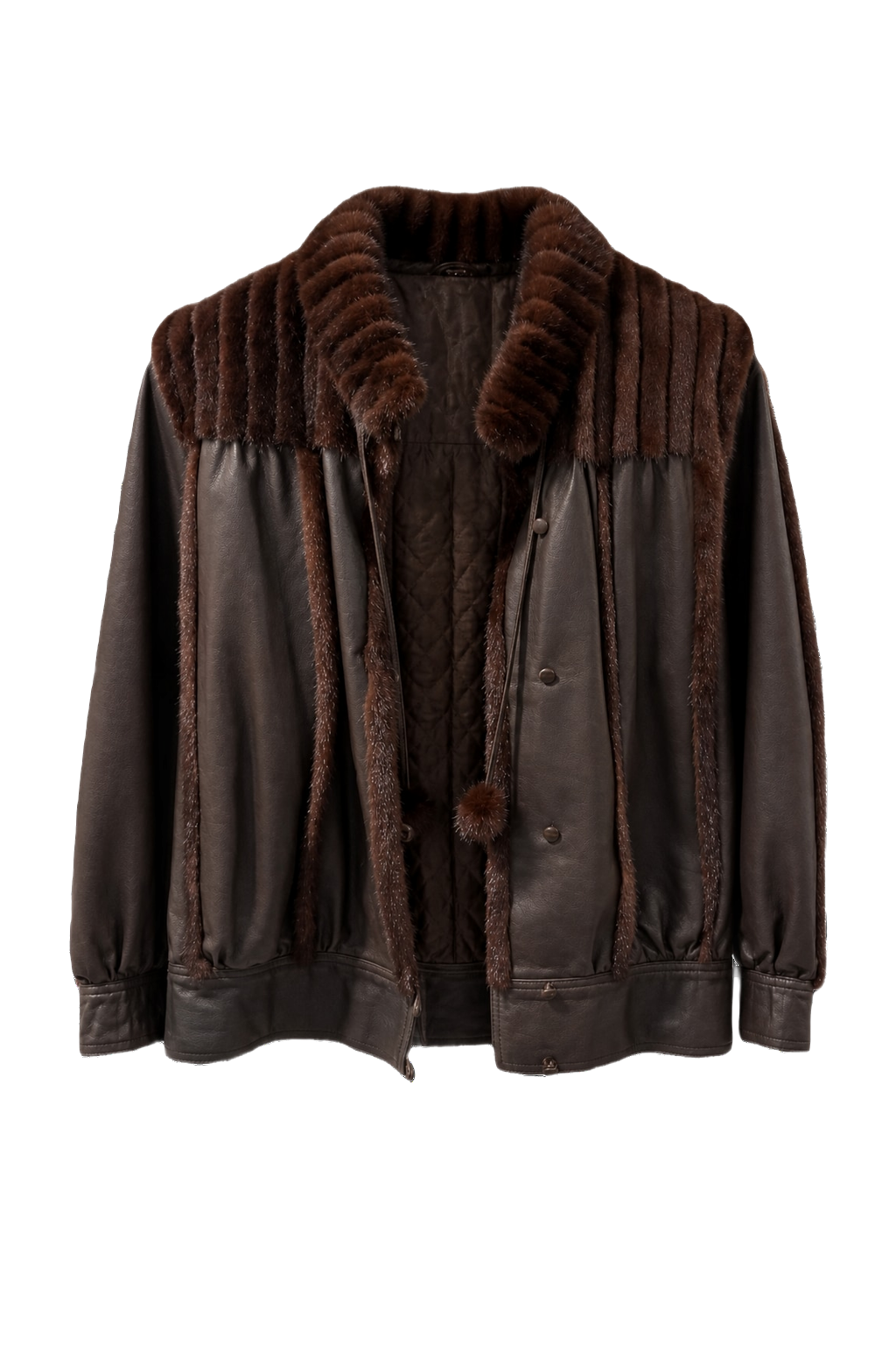 1980s Brown Leather Jacket - Front View