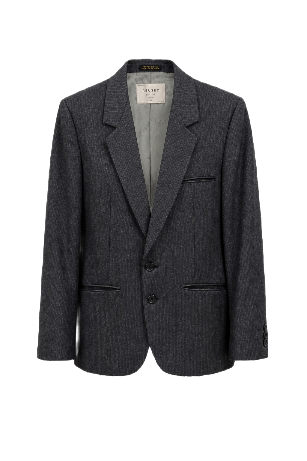 1990s Dark Gray Wool Blend Blazer - Front View