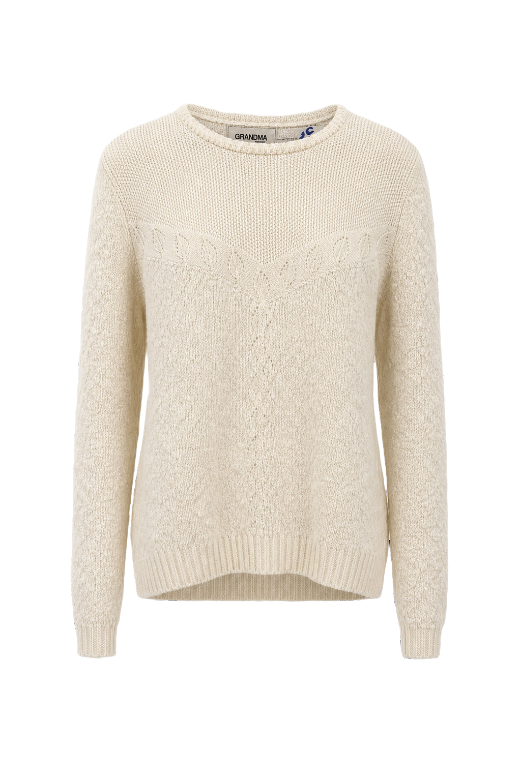 1980s Cream White Knit Sweater - Front View