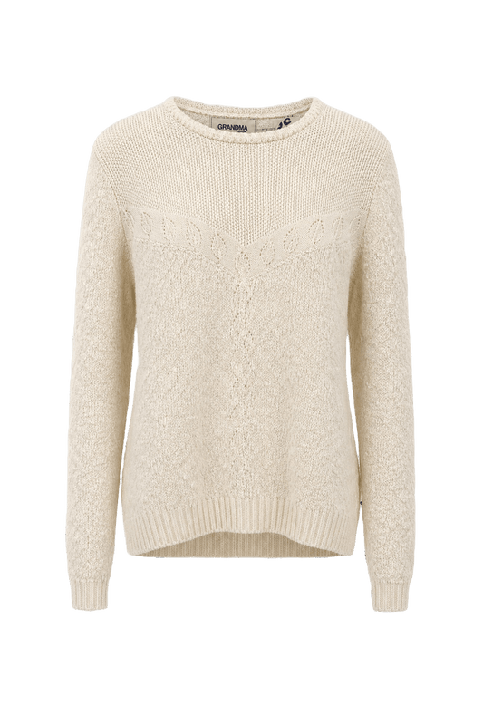 1980s Cream White Knit Sweater - Front View