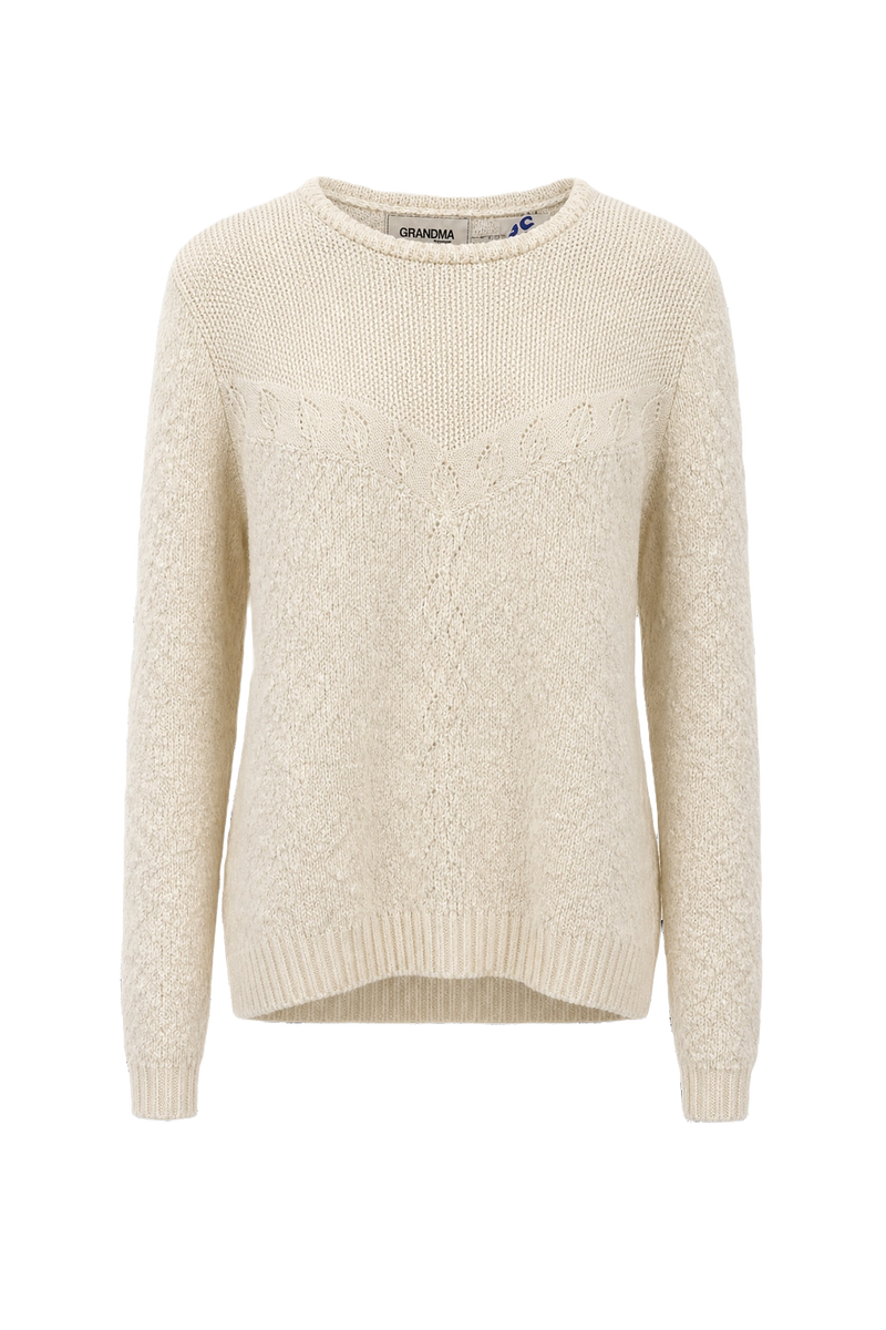 1980s Cream White Knit Sweater - Front View