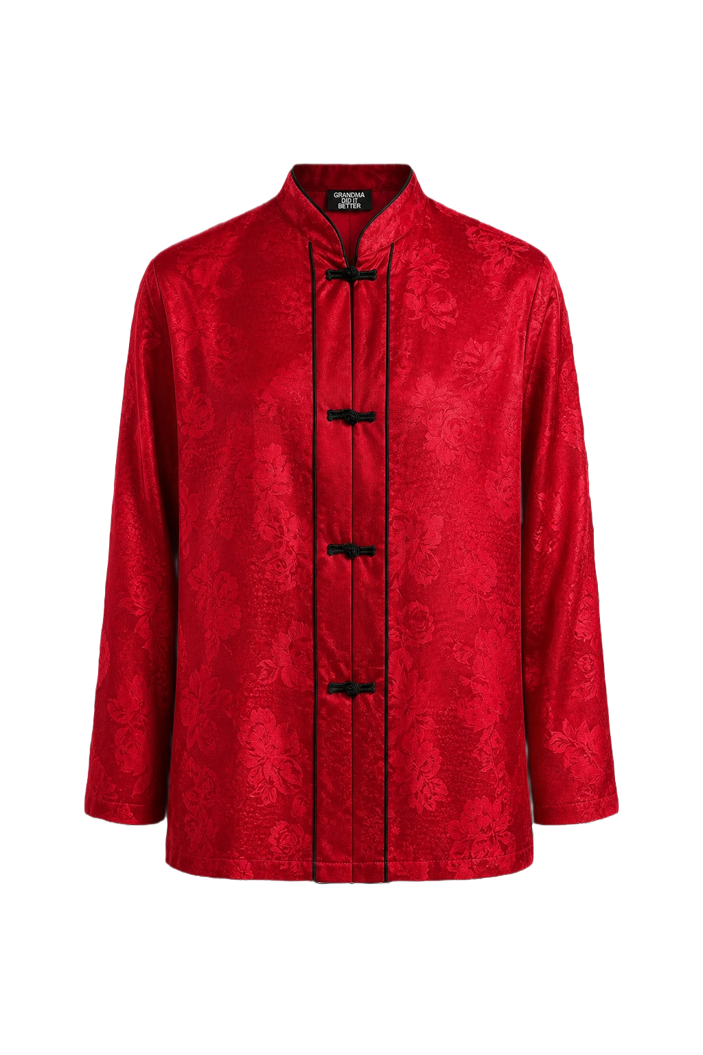 1990s Red Satin Shirt - Front View