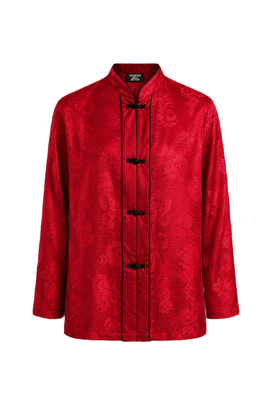 1990s Red Satin Shirt - Front View