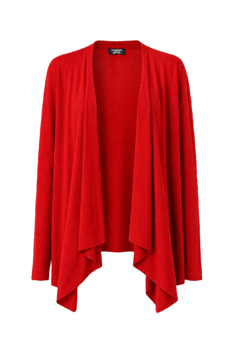 1990s Red Knit Cardigan - Front View