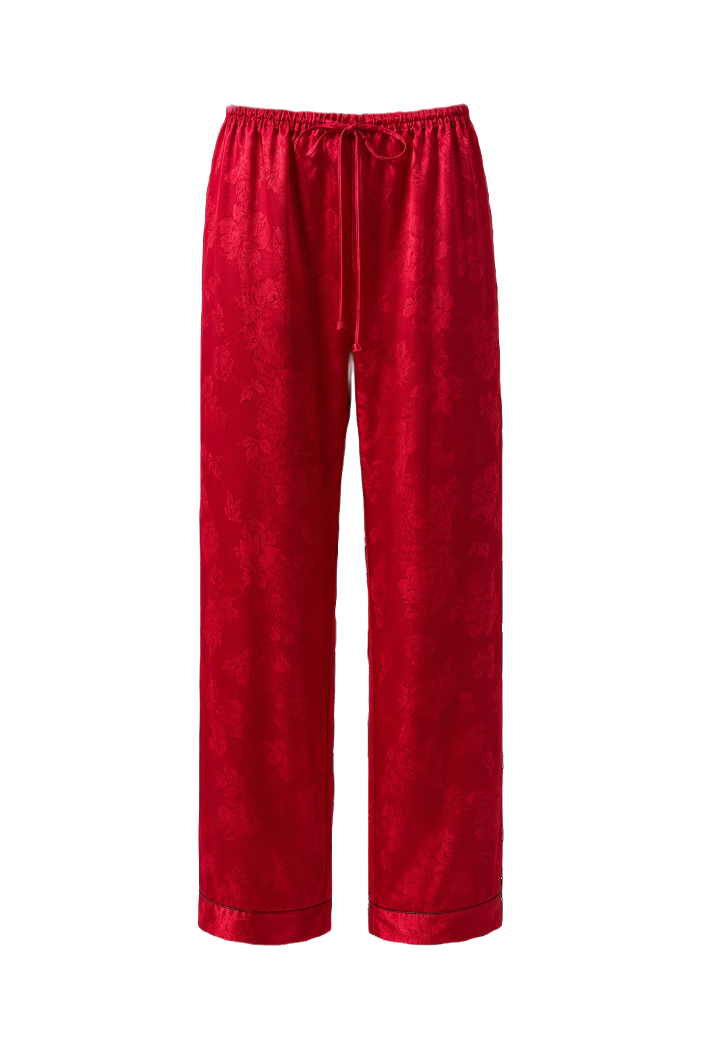 1990s Red Satin Pants - Front View
