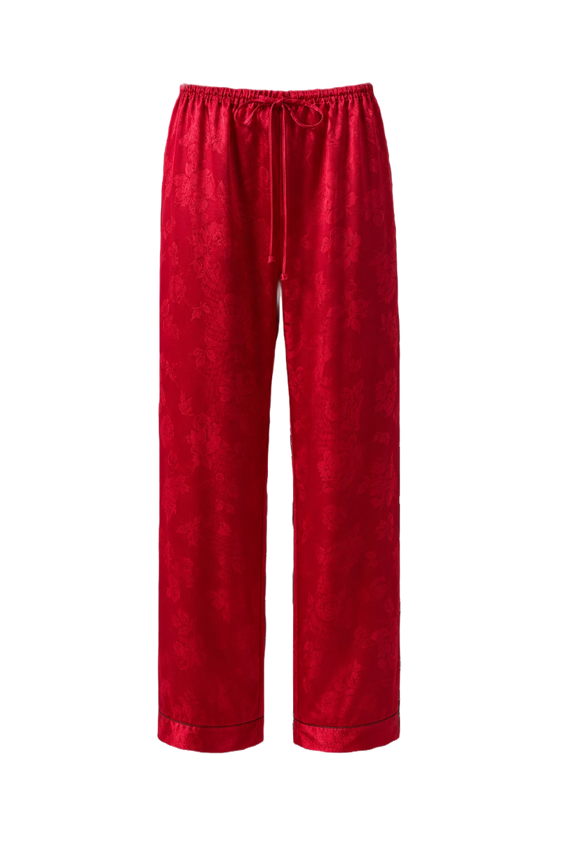 1990s Red Satin Pants - Front View
