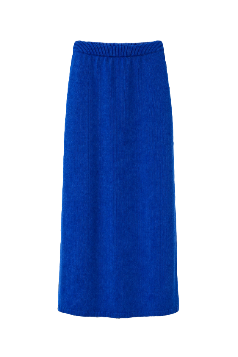 1980s Royal Blue Acrylic Skirt - Front View