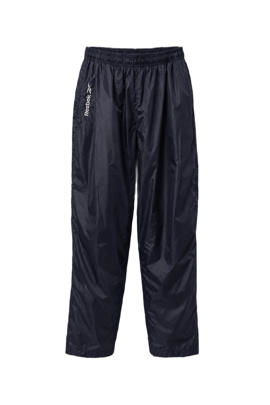 1990s Navy Blue Nylon Pants - Front View