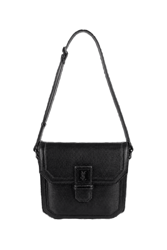 1980s Black Leather Bag - Front View