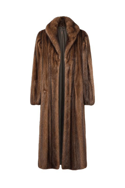 1980s Brown Fur Coat - Front View