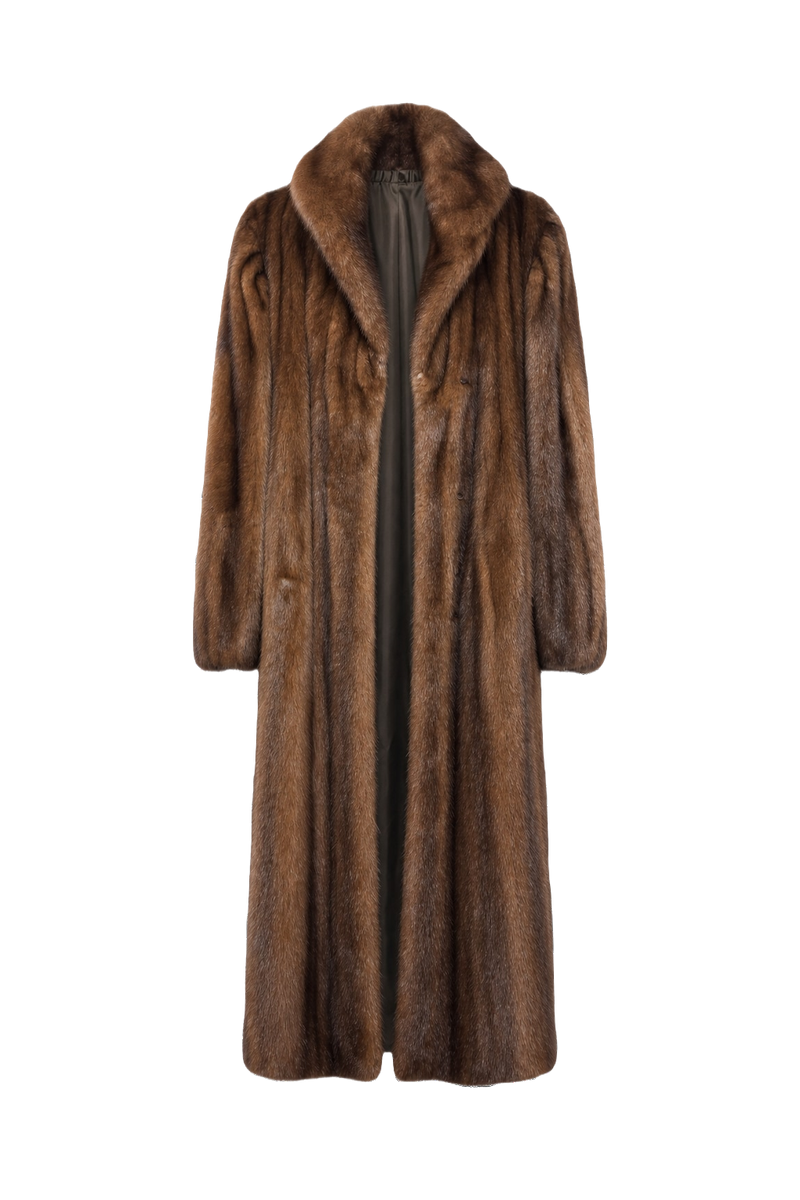 1980s Brown Fur Coat - Front View