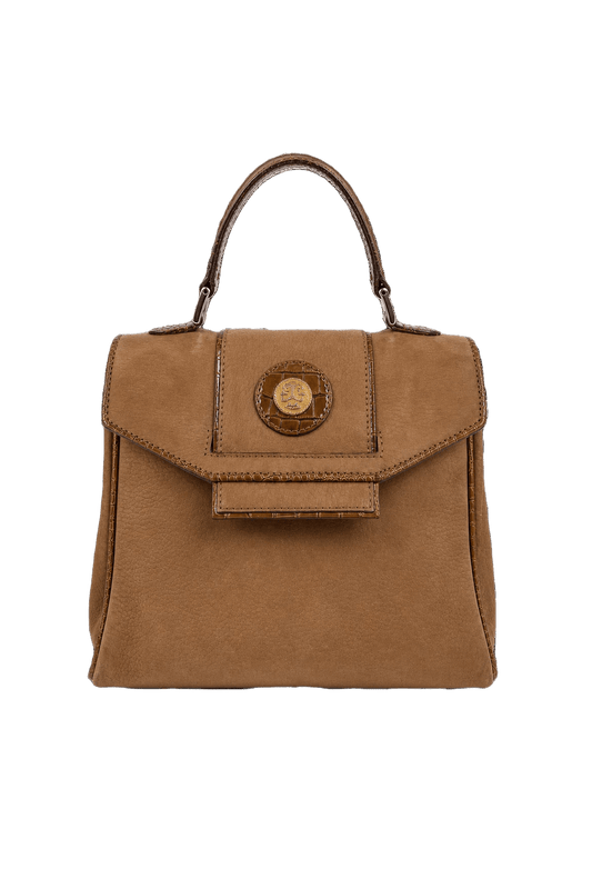 1980s Brown Leather Bag - Front View