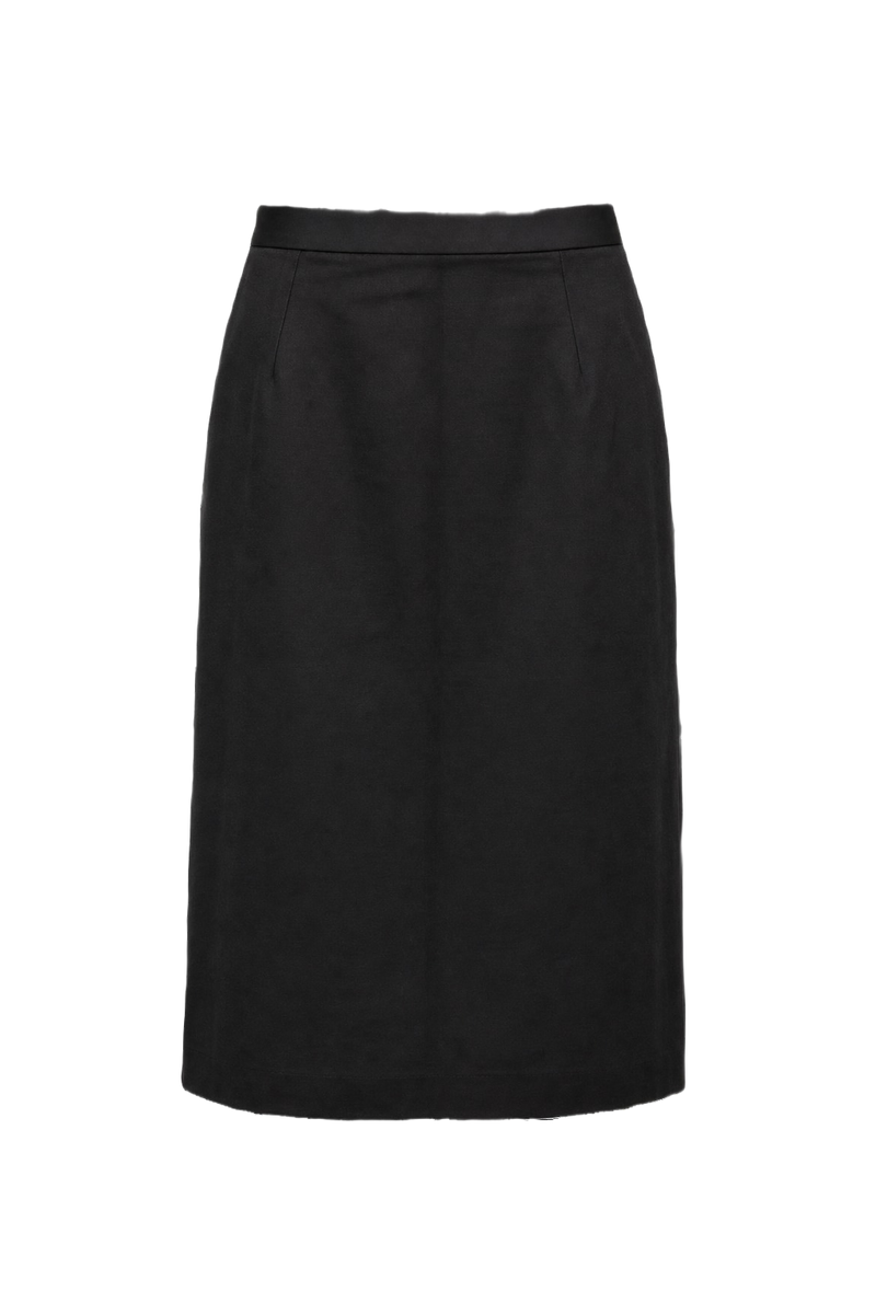 1990s Black Acrylic Skirt - Front View