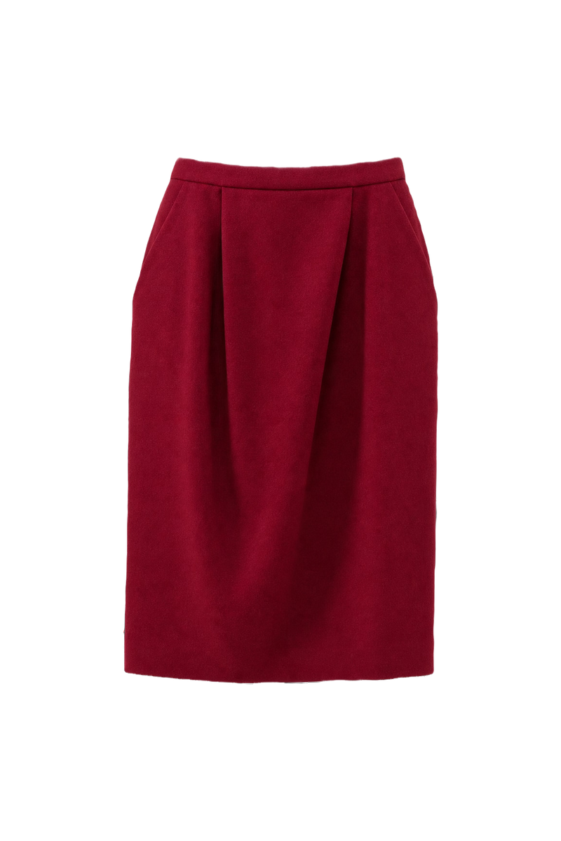 1990s Red Acrylic Skirt - Front View
