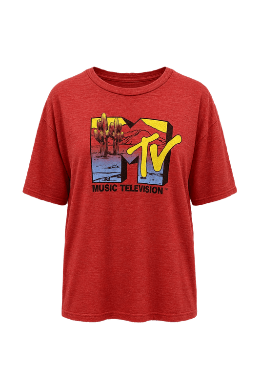 1990s Red Cotton Blend T-Shirt - Front View