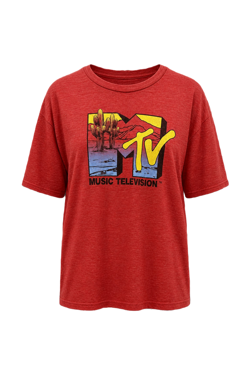1990s Red Cotton Blend T-Shirt - Front View