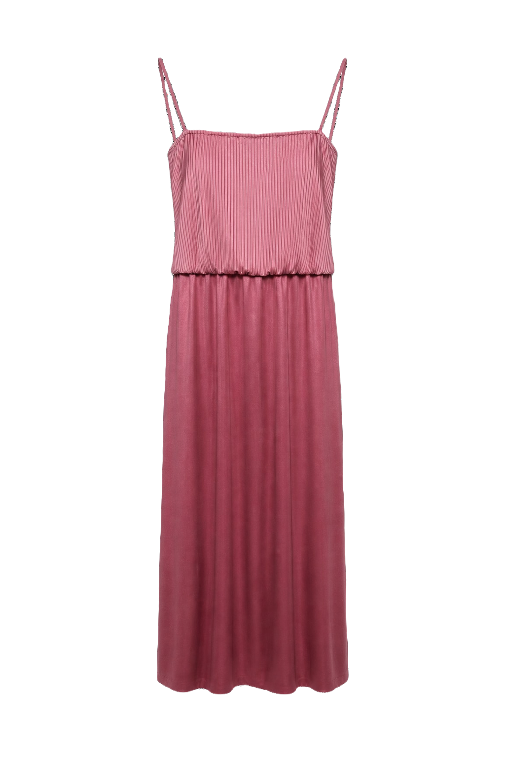 1990s Dusty Rose Satin Maxi Dress - Front View