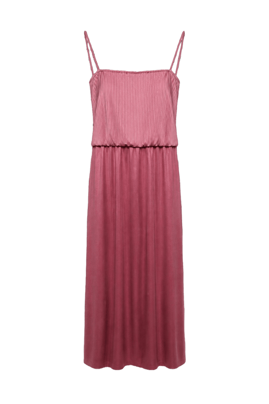 1990s Dusty Rose Satin Maxi Dress - Front View