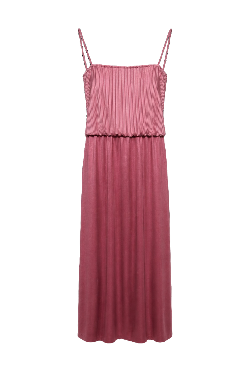 1990s Dusty Rose Satin Maxi Dress - Front View