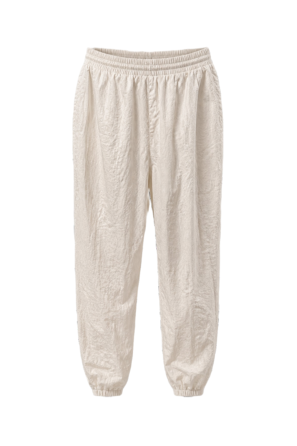 1980s White Cotton Blend Pants - Front View