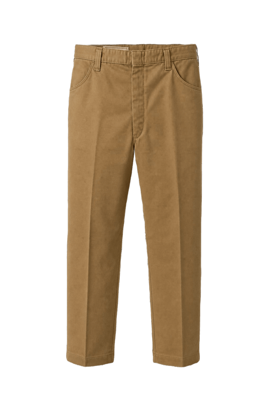 1990s Beige Cotton Blend Pants - Front View