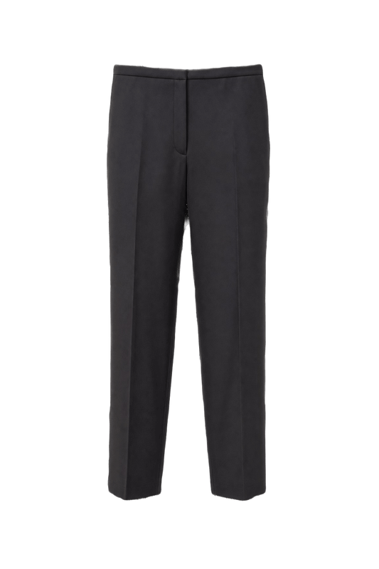 1980s Dark Grey Cotton Blend Pants - Front View