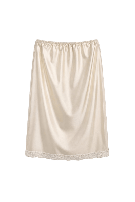 1950s Cream White Acrylic Skirt - Front View