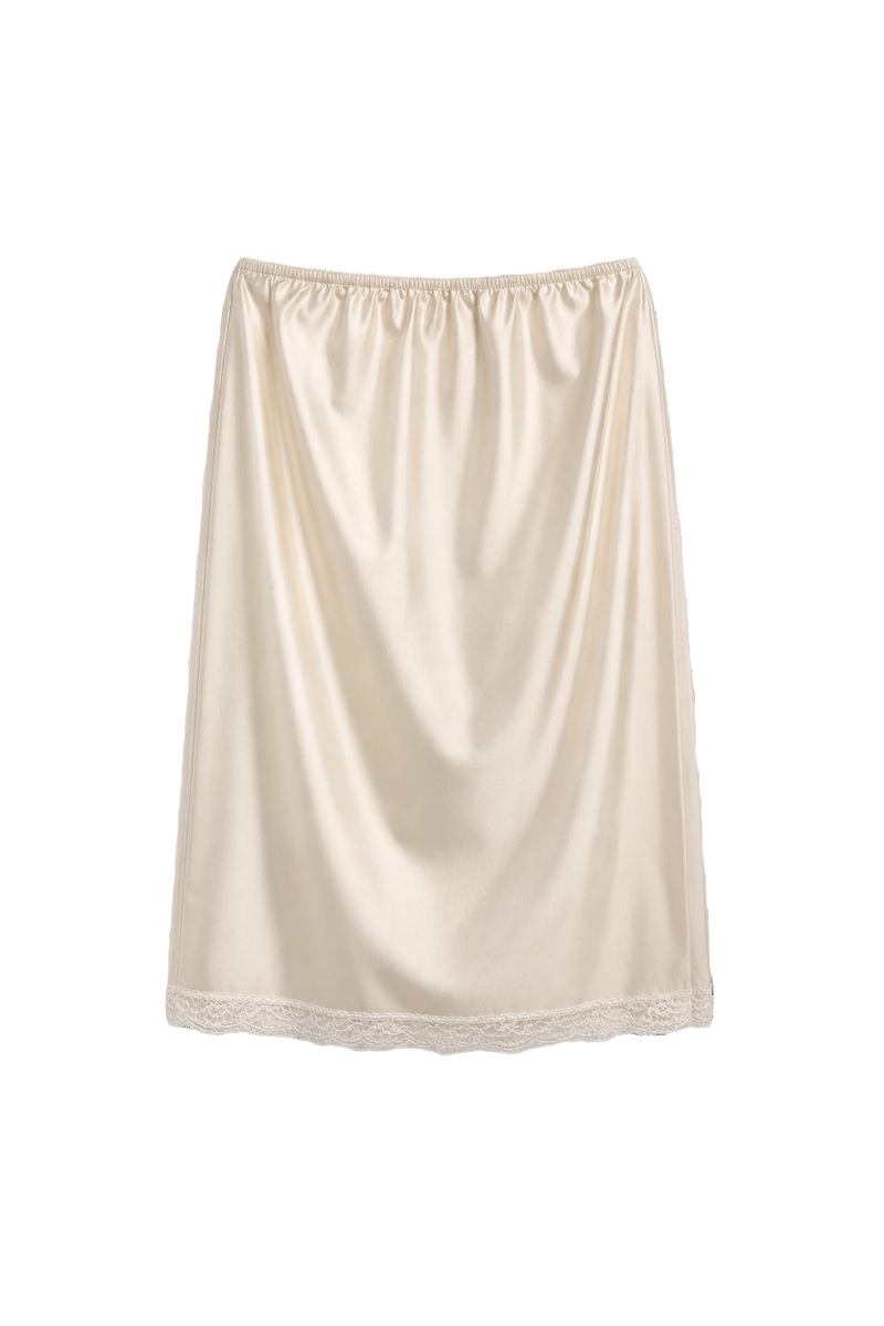 1950s Cream White Acrylic Skirt - Front View