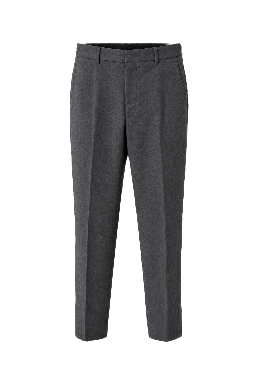 1980s Gray Cotton Blend Trousers - Front View