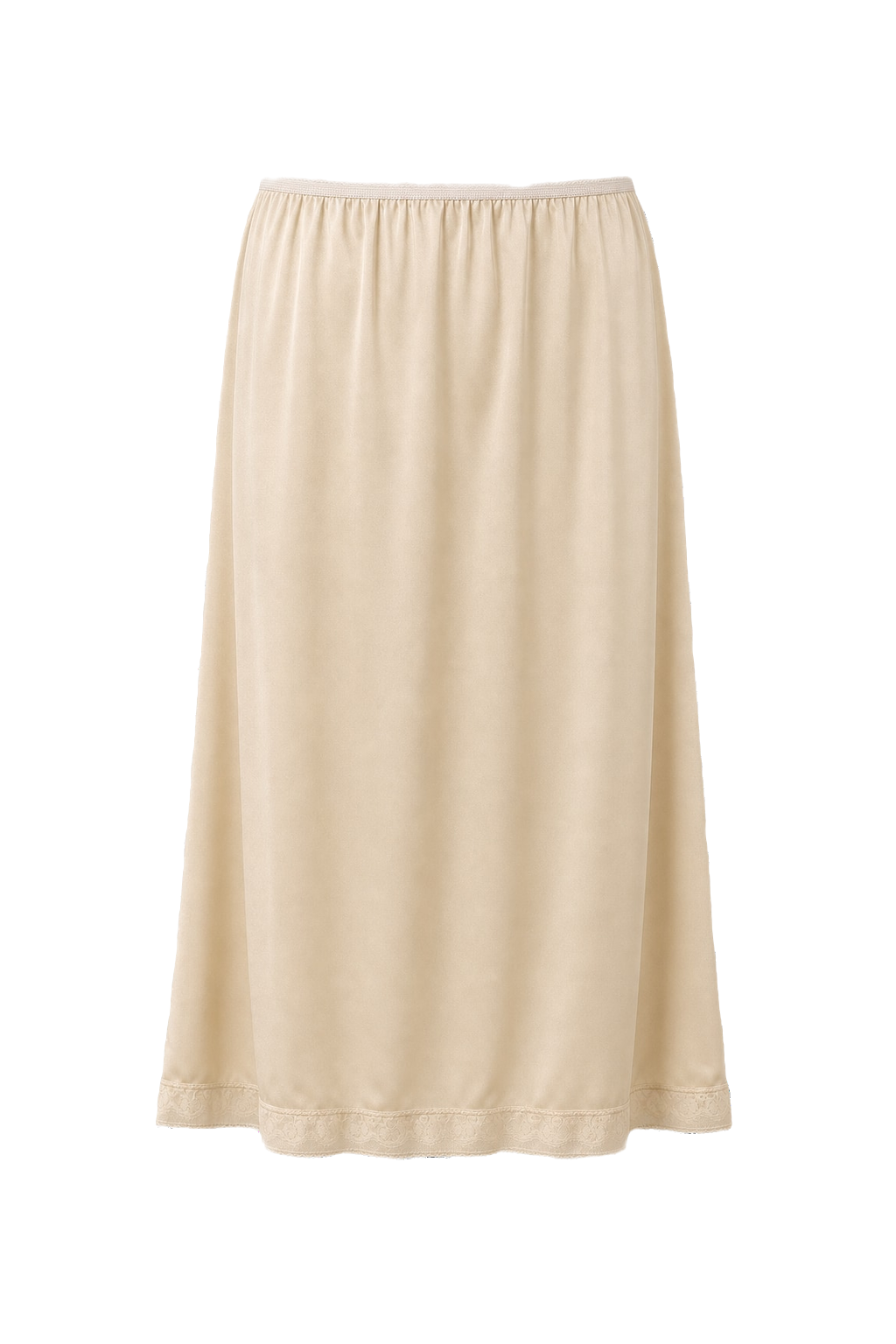 1950s Cream Nylon Skirt - Front View