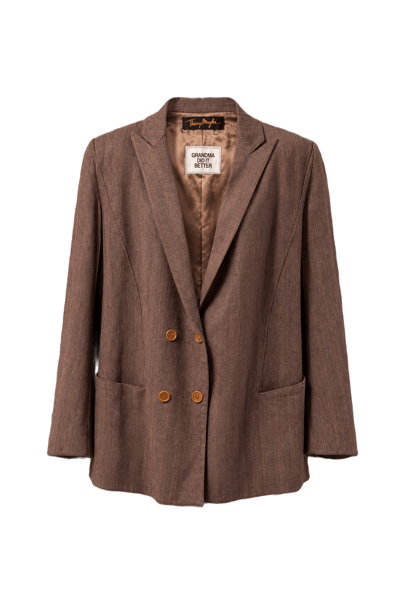 1990s Brown Wool Blazer - Front View