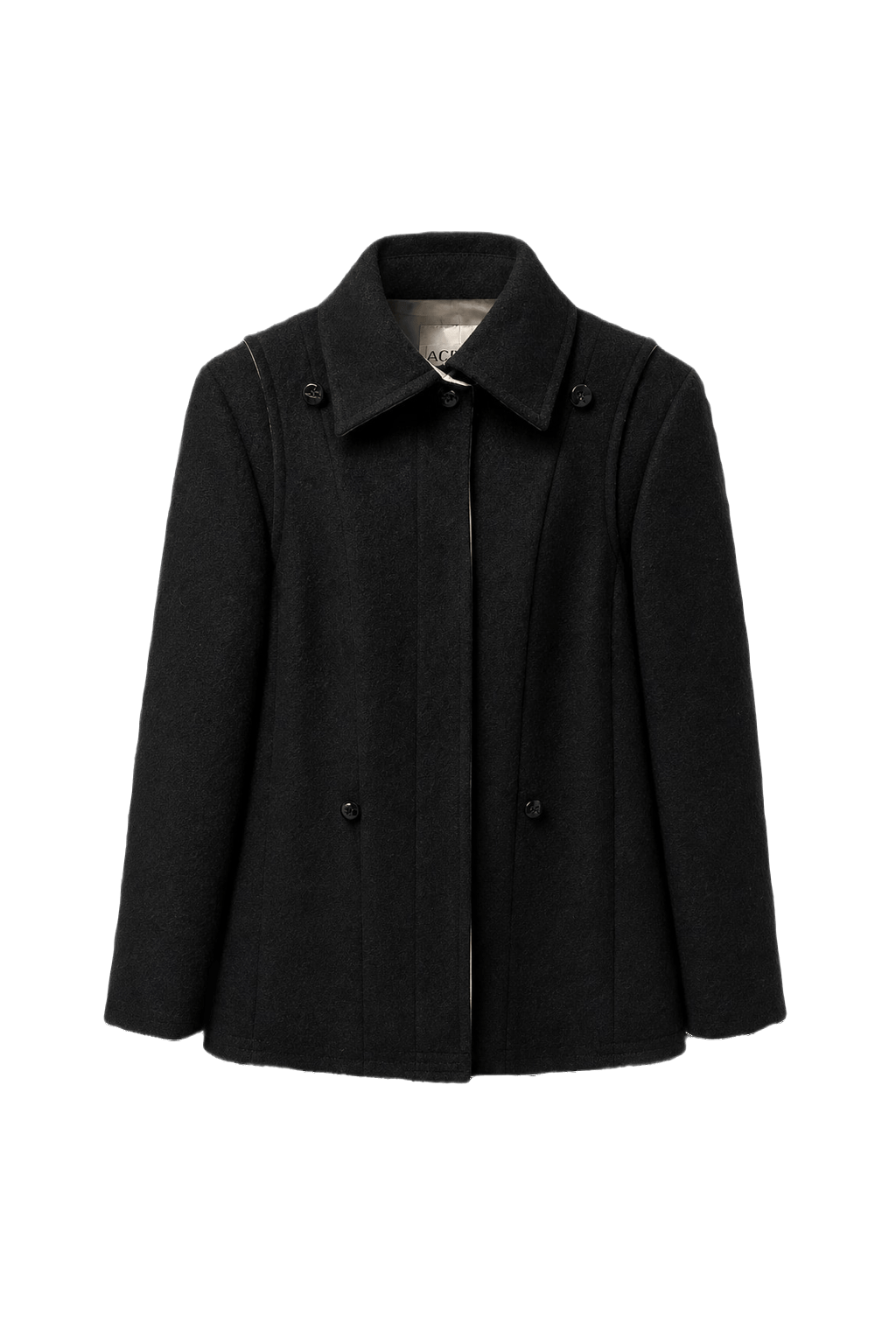 1990s Black Wool Jacket - Front View