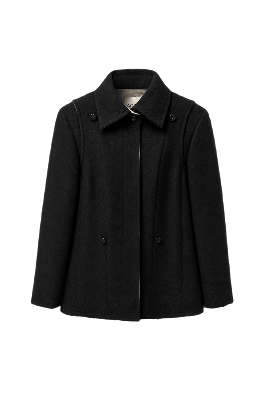 1990s Black Wool Jacket - Front View