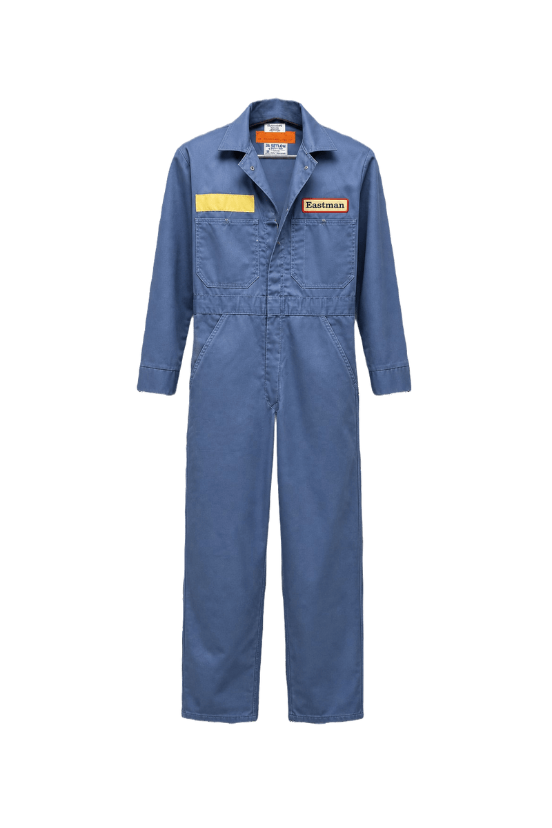 1970s Blue Cotton Blend Coverall - Front View