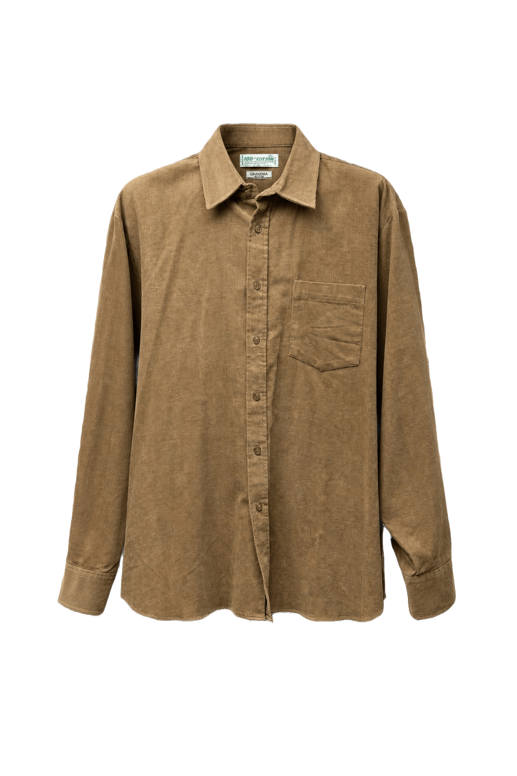 1990s Tan Cotton Shirt - Front View