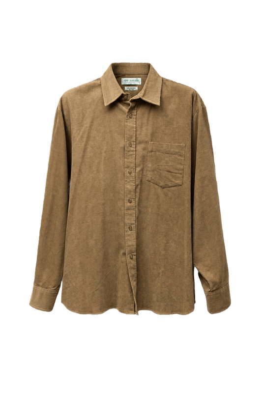 1990s Tan Cotton Shirt - Front View