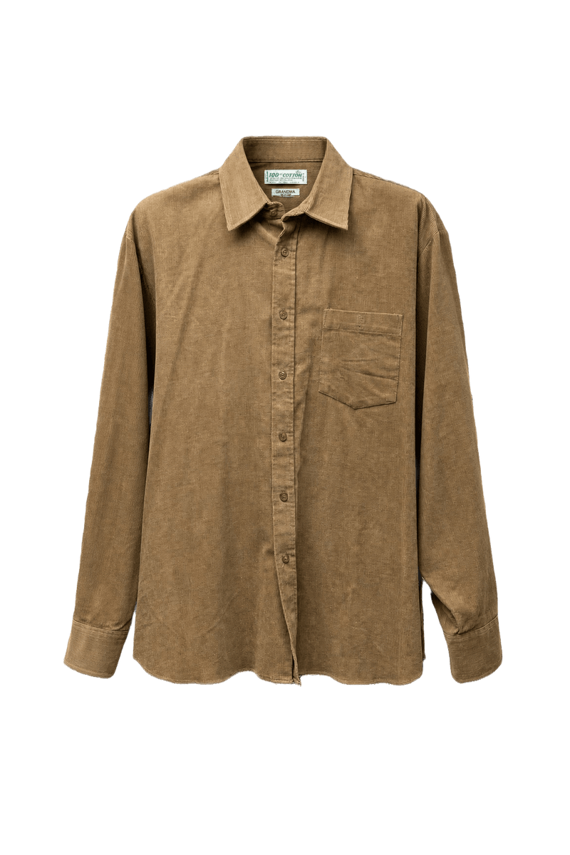 1990s Tan Cotton Shirt - Front View